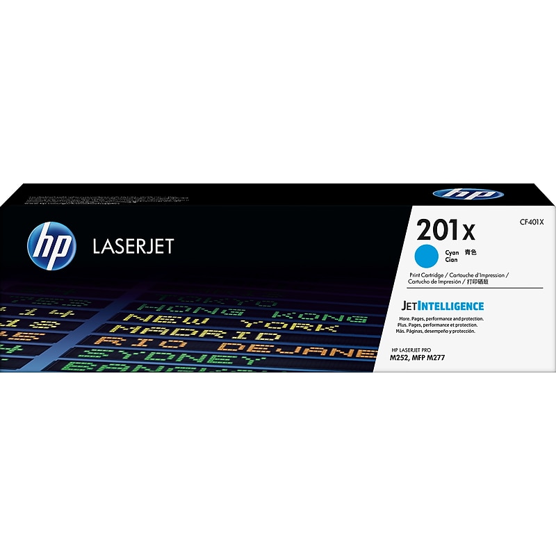 HP 201X Cyan High Yield Toner Cartridge, Prints Up to 2,300 pages (CF401X) image 1