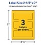 Avery Rectangle Laser/Inkjet Multipurpose Labels, 2.5" x 7", Bright Yellow (120/Box)~#|#~D6365778-B77B-4AC0-9B8C5D3C5FD9BACE_sc7