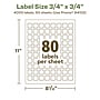 Avery EcoFriendly Laser/Inkjet Square Multipurpose Labels, 3/4" x 3/4", White, 4000/Box (94102)~#|#~D63B1C3B-03DF-42E7-87F972CB09E338AA_sc7