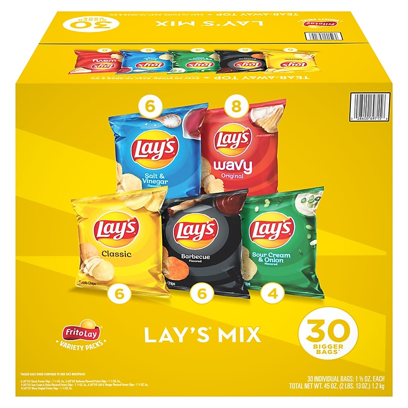 Frito Lay Potato Chip Variety Mix, 45 oz., 30/Pack (220-02672) image 1