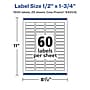 Avery Laser/Inkjet Rectangle Multipurpose Labels, 0.5" x 1.75", White, 1500 Labels/Pack (94204)~#|#~D645C914-B405-44A7-BFD822A6A07B1973_sc7
