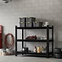 FlexiSpot 3-Shelf Metal Multi-Functional Storage Rack, 39.5" x 39.4" x 13.8", Black (CJ025-DJ)~#|#~D646303A-203B-4993-9FE39684F3DE306C_sc7