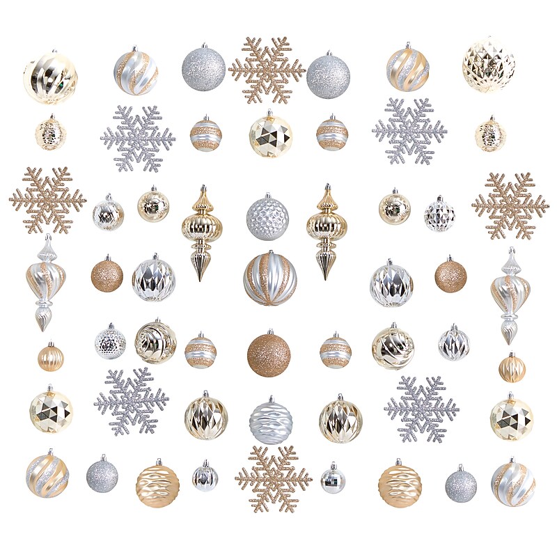 Nearly Natural Holiday Deluxe Shatterproof Christmas Tree Ornament Box Set, 81/Set (D1036) image 1