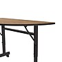 Correll Econoline 48"W x 24"D Adjustable Foldable Training Room Table, Laminate, With Wheels, Medium Oak (FTM2448TFHR06)~#|#~D649DA22-FCFA-4966-A681898A92D91E91_sc7