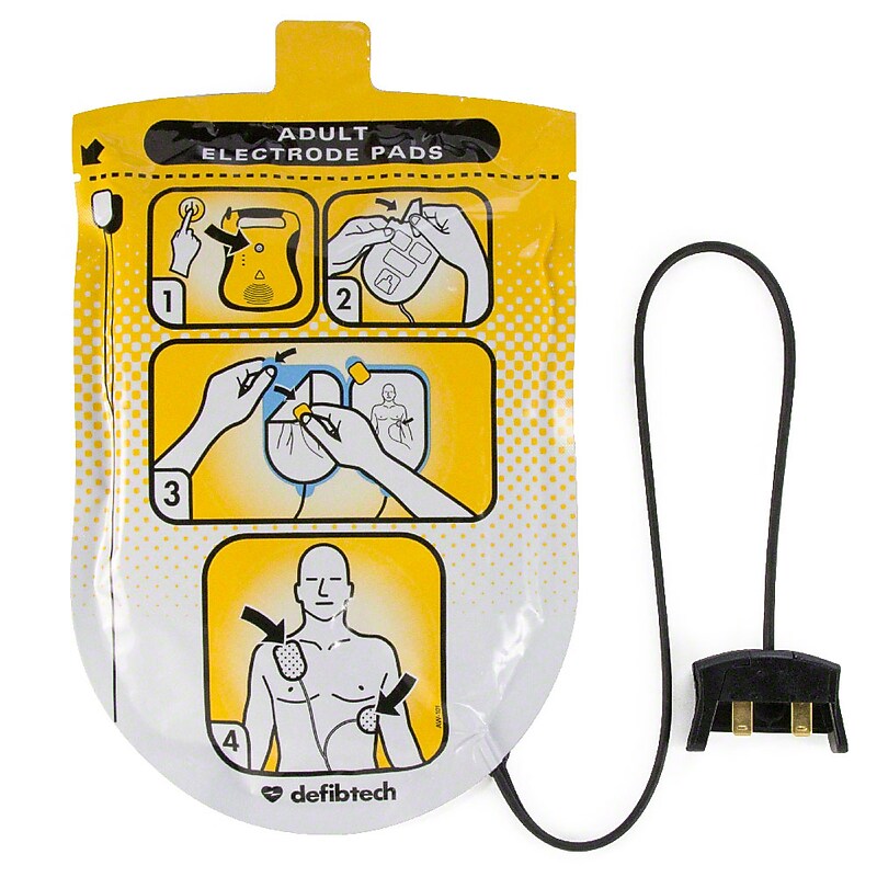 Defibtech Defibrillator Pads for Lifeline AED & Lifeline AUTO, Adult, 1 Pair (0710-0130) image 1