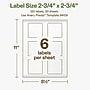 Avery Square Laser/Inkjet Multipurpose Labels, 2-3/4" x 2-3/4", Off-White (120/Pack)~#|#~D64F39C7-A16E-4250-8E6724034DF41984_sc7