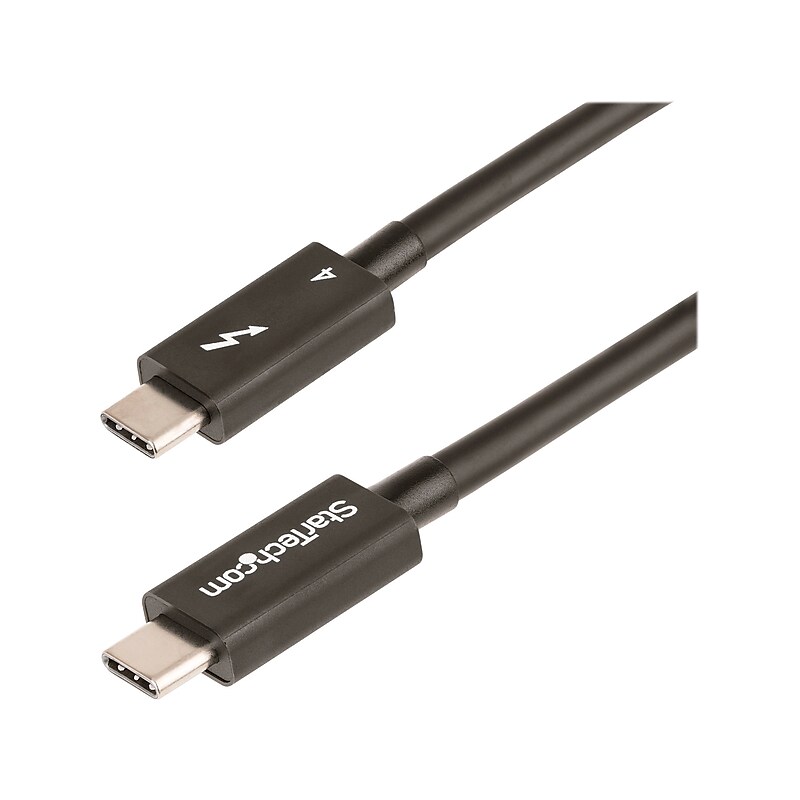 StarTech Thunderbolt 4 3 ft. USB-C Cable with 100W Power Delivery, Male to Male, Black (TBLT4MM1M) image 1