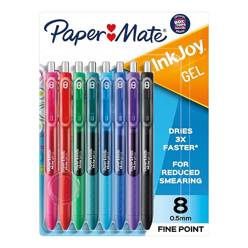Paper Mate InkJoy Retractable Gel Pen, Fine Point, Assorted Ink, 8/Pack (1968614) image 1