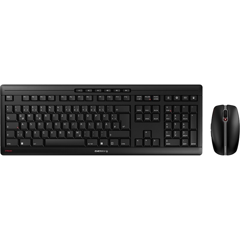 Cherry Stream Desktop Recharge Wireless Keyboard and Optical Mouse Combo, Black (JD-8560US-2) image 1