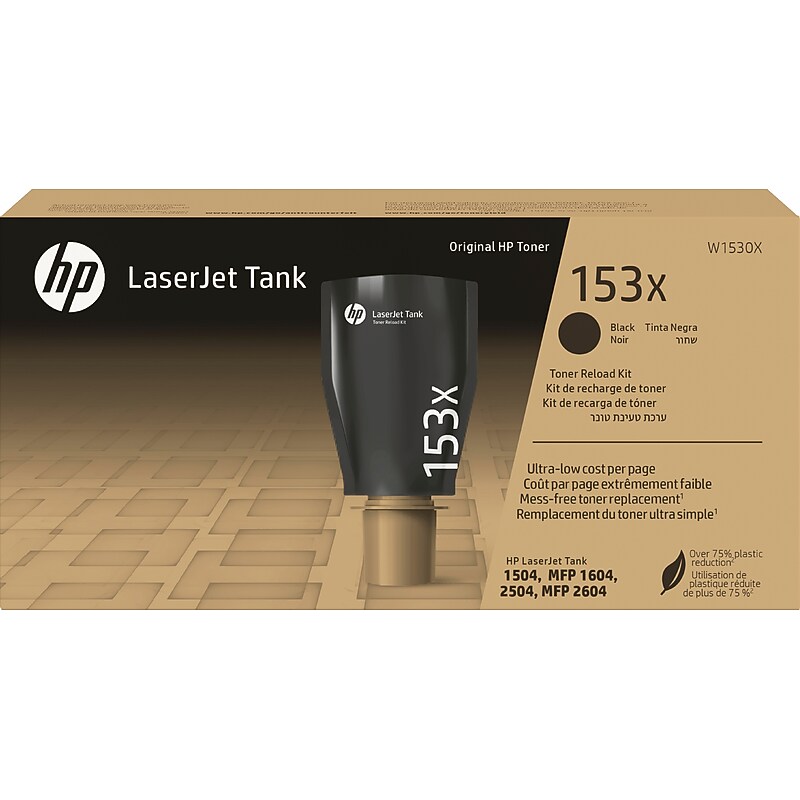 HP 153X Black High Yield Toner Refill Kit, Prints Up to 5,000 pages (W1530X) image 1