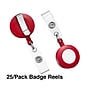 Staples Retractable Name Badge Holders, Plastic, Red, 25/Pack (51619)~#|#~D65D21B9-0B76-48A0-80913B44AD12B224_sc7