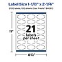 Avery Laser/Inkjet Multipurpose Labels, 2.25"  x 1.125", Matte White, 2100/Box (94061)~#|#~D65F5CA3-6A28-44E5-BC2DE92EC42EA13D_sc7