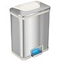 halo TapCan Stainless Steel Rectangular Pedal Sensor Trash Can with AbsorbX Odor Control System, White Trim, 13 Gal. (TC13SW)~#|#~D660770C-1981-4A60-BAF2A66F54940F7A_sc7