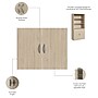 Bush Business Furniture Studio C Bookcase Door Kit, Natural Elm (SCB236NE)~#|#~D668FBBB-CC6E-48CB-9999A99B781D8220_sc7