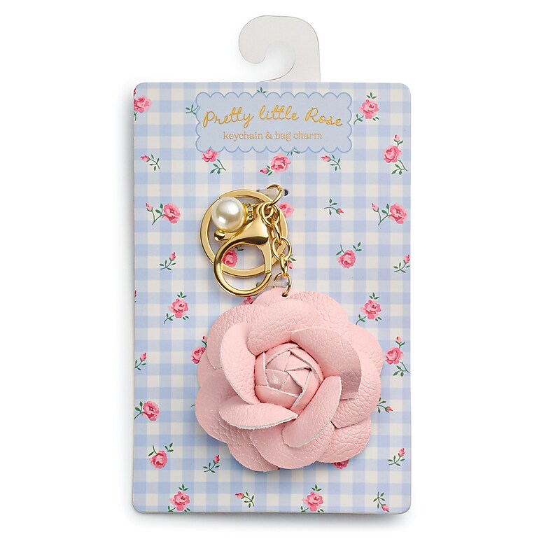Eccolo Recess Club Soft Romance Rose Key Chain, Pink/Gold (ST923X) image 1