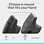 Logitech Lift Wireless Ergonomic Left Handed Optical Mouse, Graphite (910-006467)~#|#~D66E3A70-3C36-4F69-B43B581BFD691BF0_sc7