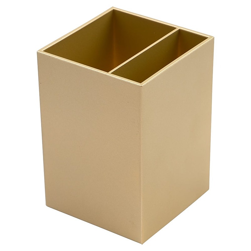 JAM PAPER Plastic Pen Holder, Gold (341gos) image 1