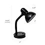 Simple Designs LED Desk Lamp, 14.25", Black Metal (LD1003-BLK-LB)~#|#~D677D8B8-D210-41B6-9C981CAAB19AEC1F_sc7