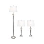 Lalia Home Classix 63"/29" Brushed Nickel Three-Piece Floor/Table Lamp Set with Tapered Shades (LHS-1000-BN)~#|#~D683C040-1B1D-4AC6-B274AD6A6E9FE98E_sc7