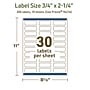 Avery Dissolvable Rectangle Multipurpose Labels, 0.75" x 2.25", Off-white, 300/Pack (94216)~#|#~D6843AB6-4563-4268-B818EF6780B461BC_sc7