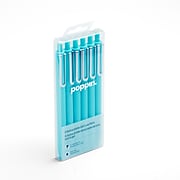 Poppin Luxe Retractable Gel Pen, Fine Point, Blue Ink, 6/Pack (100089)