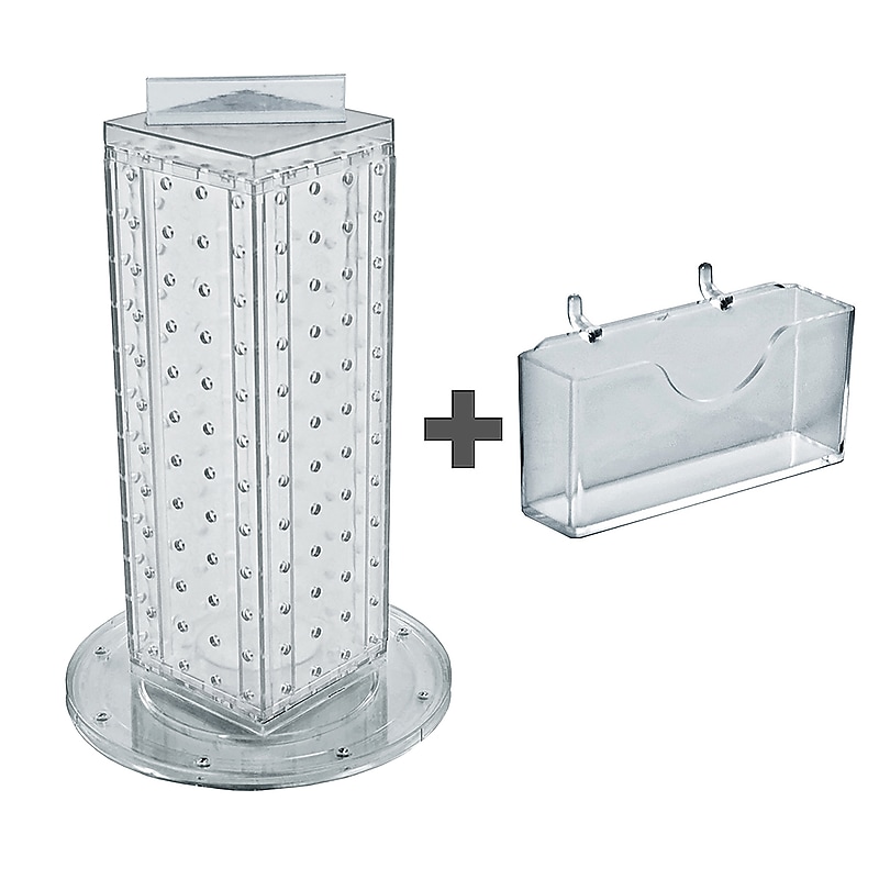 Azar Displays 13"H x 4"W x 4"D Pegboard Counter Gift Card Holder Clear image 1