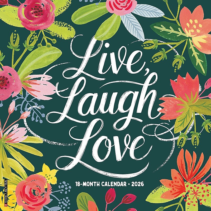 2026 Willow Creek Live, Laugh, Love 12" x 12" Monthly Wall Calendar (51825) image 1