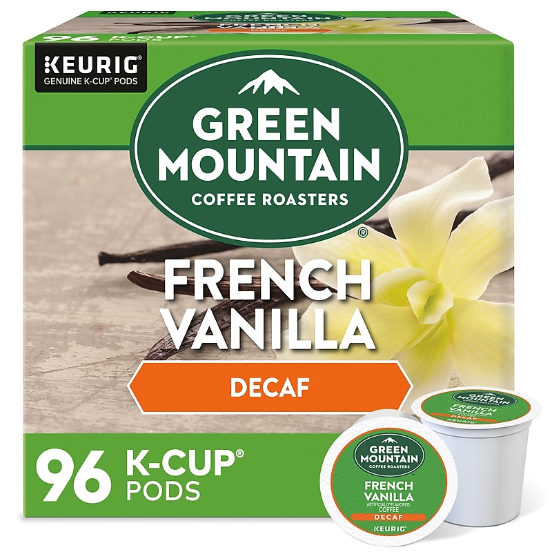Green Mountain French Vanilla Decaf Coffee Keurig® K-Cup® Pods, Light Roast, 96/Carton (7732CT) image 1