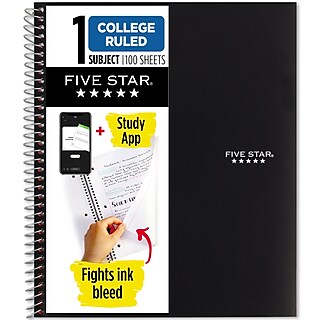 Five Star 3-Subject Wirebound Notebook, 8-1/2