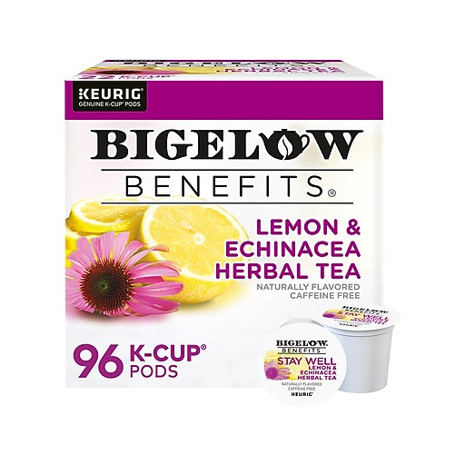Bigelow Benefits Lemon & Echinacea Herbal Tea, Keurig® KCup® Pods, 96
