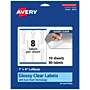 Avery Laser/Inkjet Multipurpose Labels, 4" x ", Glossy Clear, 80/Pack (94115)~#|#~D6A7001D-18CA-48D9-8EF205CAFE203C12_sc7