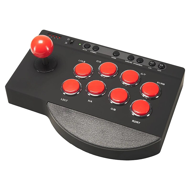 Subsonic Multi-Arcade Stick, PS3/PS4/Xbox Series XS, Xbox One & PC Compatible, Black & Red (SA5662) image 1