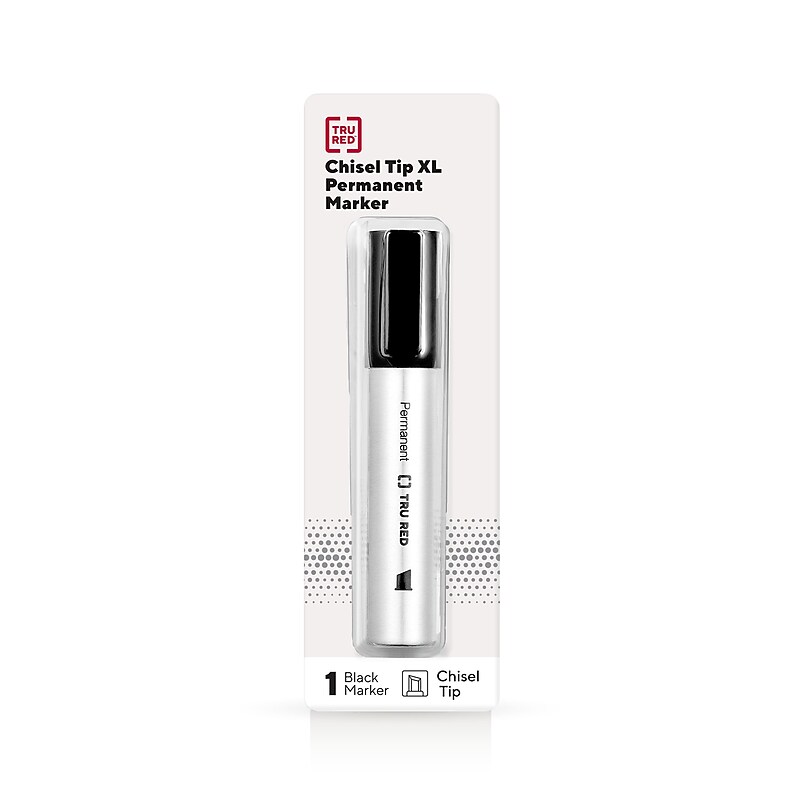 TRU RED™ XL Tank Permanent Marker, Chisel Tip, Black (TR56933) image 1