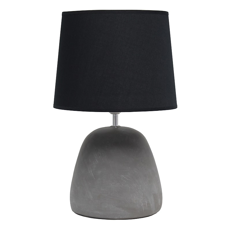 Creekwood Home Concrete 16.93" LED Table Lamp, Black (CWT-1009-BK) image 1