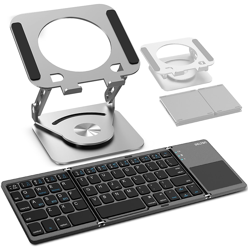 Delton F75/SW60 Wireless Keyboard with Touchpad Mouse Combo, Black/Silver (DKBF75KT1) image 1