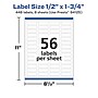 Avery Durable Removable Rectangle Multipurpose Labels, 0.5" x 1.75", White, 448/Pack (94125)~#|#~D6B85653-466E-4E5A-87AD517C1441F15E_sc7