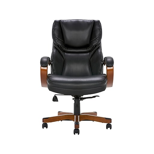 Serta Conway Big & Tall Ergonomic Bonded Leather Swivel Executive Chair, Black/Brown (CHR100007