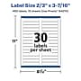 Avery Laser/Inkjet Rectangle Multipurpose Labels, 2/3" x 3-7/16", White, 450 Labels/Pack (94210)~#|#~D6C0DF3C-3FEA-4A09-96CD81BF4D50D564_sc7
