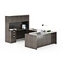 Boss Office Products 71"W U-Shaped Executive Desk with Box/Box/File Storage Pedestal and 4 Door Hutch, Driftwood (GROUPA5-DW)~#|#~D6C870A6-9B05-4415-A5CE048600B7FCD5_sc7