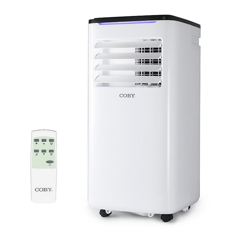 Coby 115-Volt 9,000 BTU (6,500 BTU DOE) Portable Air Conditioner, with Remote, White (CBPAC650) image 1