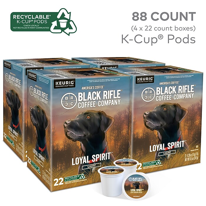 Black Rifle Coffee Company Loyal Spirit Coffee Keurig K-Cup Pods, Light  Roast, 88/Carton (5000384042CT) | Staples