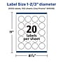 Avery Laser/Inkjet Circle  Waterproof Multipurpose Labels, 1.67"  Dia., White, 2000/Box (94508)~#|#~D6D0B72A-E41A-4061-A81CD2ED7EAD2712_sc7