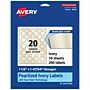 Avery Pearlized Ivory Decorative Edge Multipurpose Labels, 1-1/2" x 1-47/54", Ivory, 200/Pack (94120)~#|#~D6D160D2-29BA-4DF7-AC4F14ABC77663E2_sc7