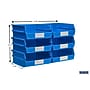 Triton Products LocBin Stackable Storage Bin, 5" x 11" x 10.87", Blue, 6/Pack (3-235B)~#|#~D6D1663E-AB47-4ADE-887A167C51CF89D8_sc7