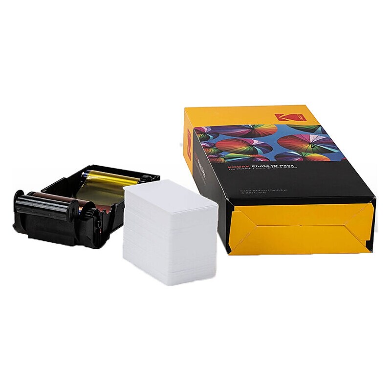KODAK Photo ID Card Printer Ribbon & Cards Replacement Kit (653619) image 1