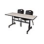 Regency Kobe Flip Top Mobile Training Table, and Chairs Set, 24"D x 60"W, Maple (MKFT6024PL47BK)~#|#~D6D58AF8-06B9-4EDD-A367562C25C41BEF_sc7