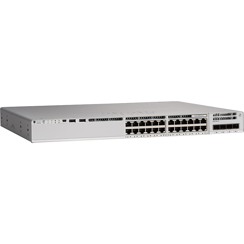 Cisco Catalyst 9200 24-Port Gigabit Ethernet Managed Switch, Silver (C9200L-24T-4X-E) image 1