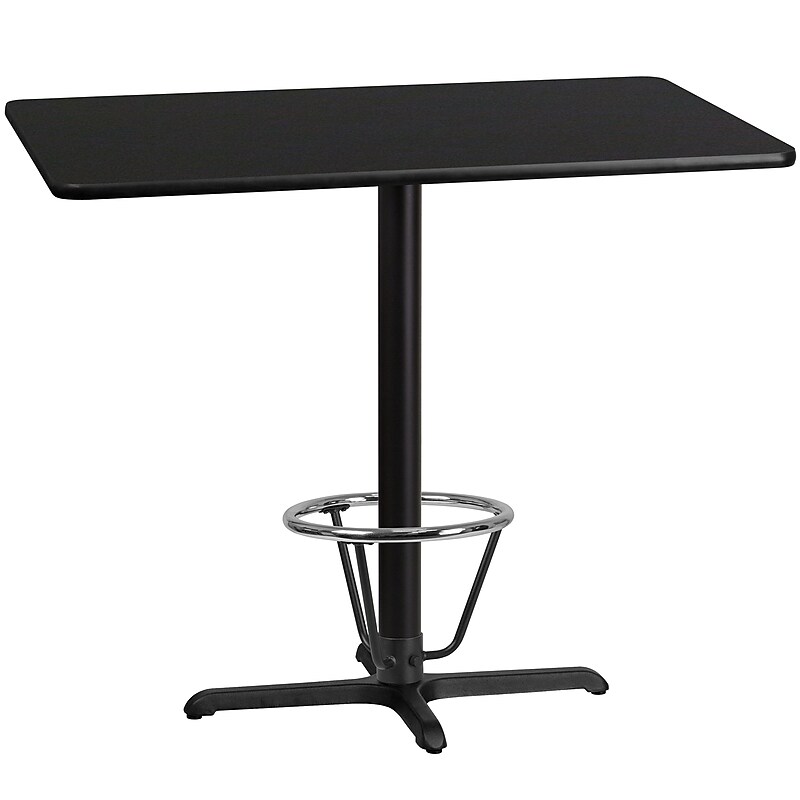 Flash Furniture Laminate Table Top with X-Base, 30" x 48", Black (XUBK3048T230B3F) image 1