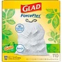 Glad ForceFlex Tall 13 Gallon Kitchen Drawstring White Trash Bags, 110/Box (79098)~#|#~D6E111BB-784E-4D4B-92B084D55ECF0F32_sc7