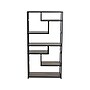 Household Essentials Jamestown 65" 6-Shelf Bookcase, Brown Ashwood/Black Laminate/Steel (8086-1)~#|#~D6E17A1E-40FC-4012-9E42721B16AEAA3C_sc7
